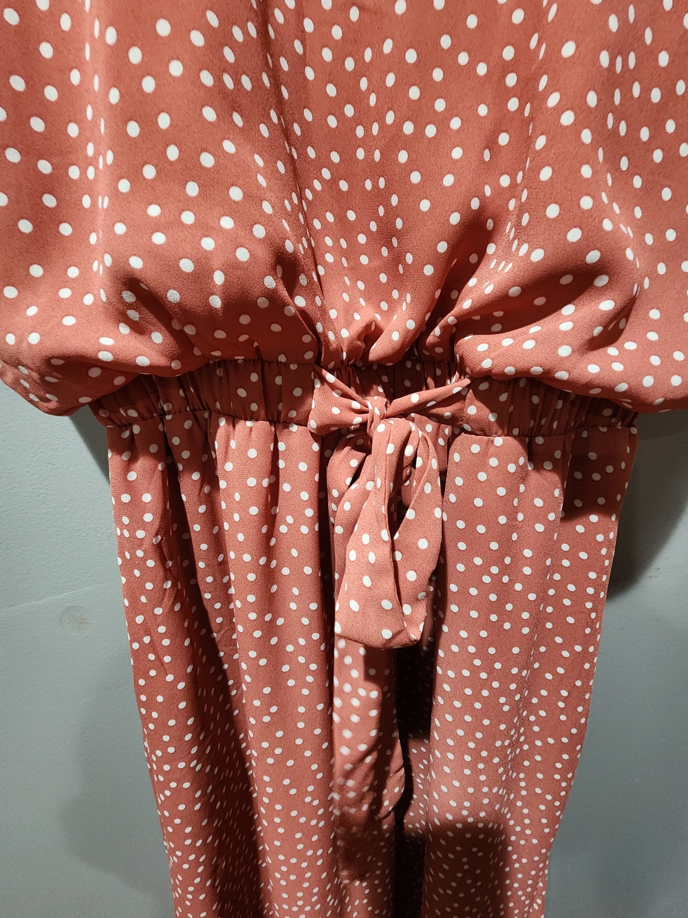 Sienna Sky Rust Polka Dot Maxi Dress. Has POCKETS! - Picture 2 of 7